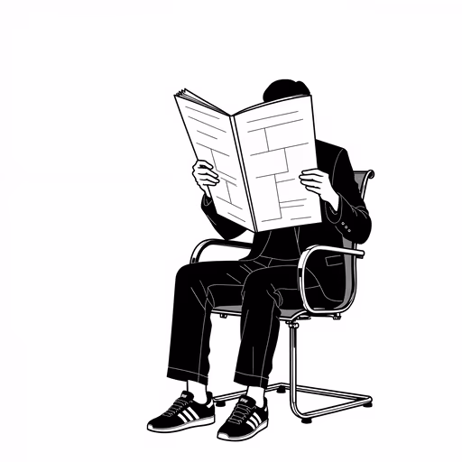 Man Reading Newspaper