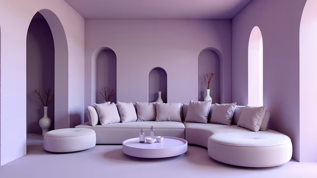Minimalist Purple Living Room