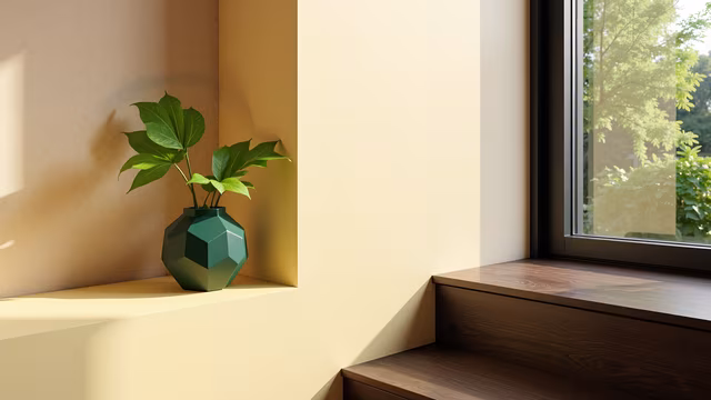 Modern Interior with Geometric Vase