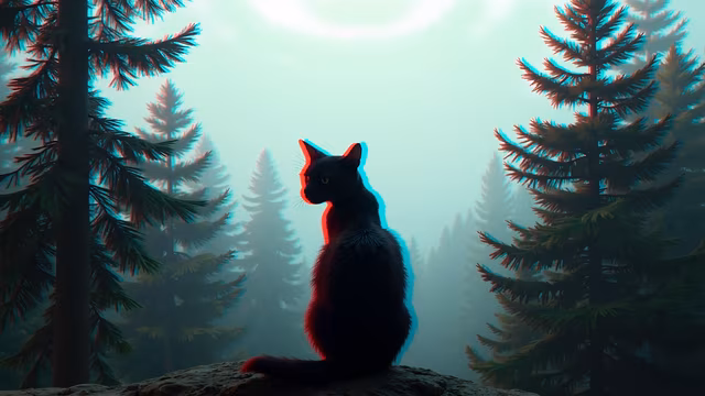 Mystical Cat in the Forest