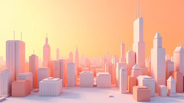 Pink Cityscape Illustration