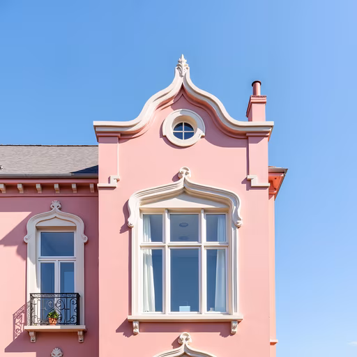 Pink Facade with Ornate Details