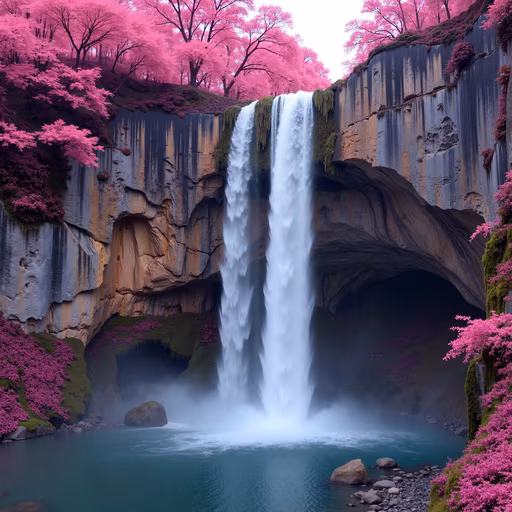 Pink Forest Waterfall