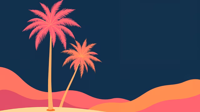 Pink Palm Trees Illustration