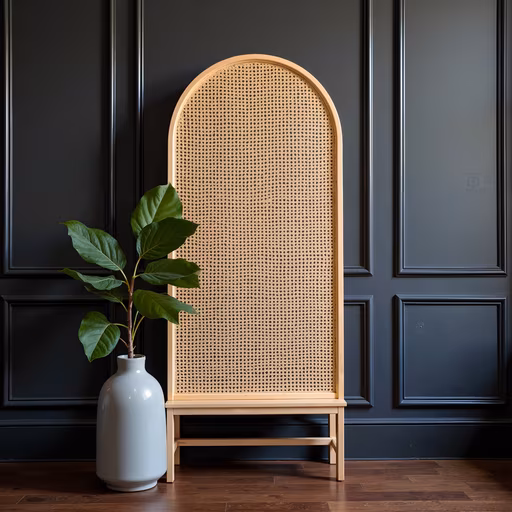 Rattan Screen with Plant