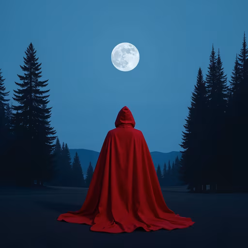 Red Cloak Under the Moon