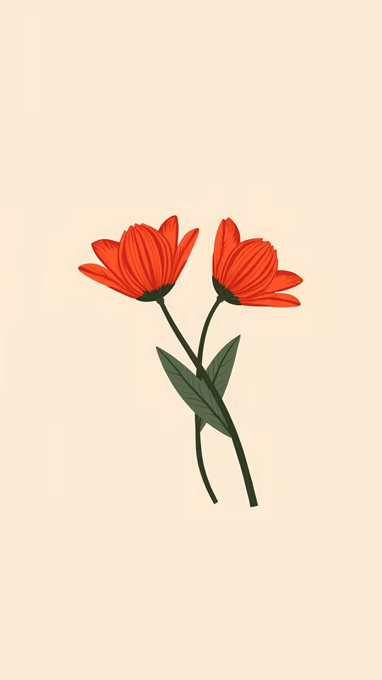 Red Flowers Illustration