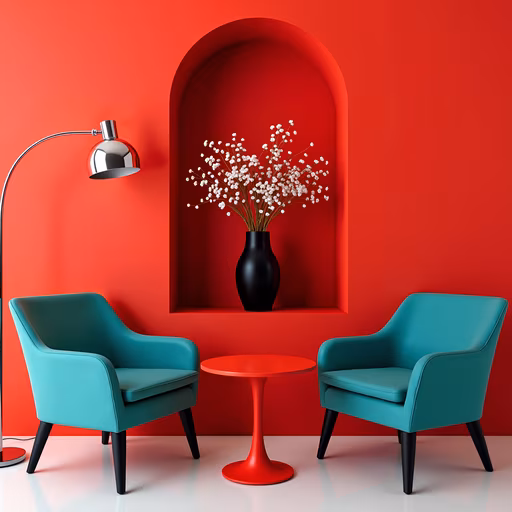 Red Minimalist Interior