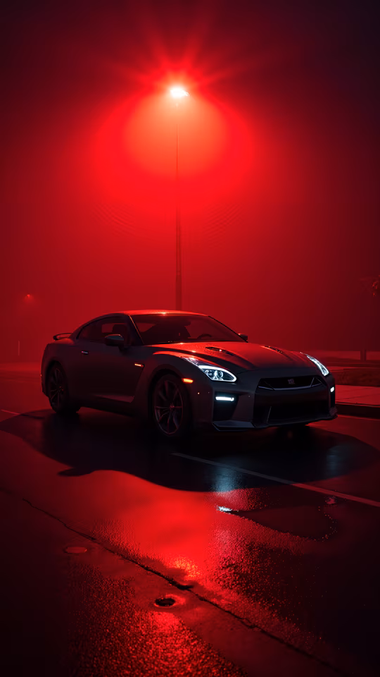 Red Neon Car