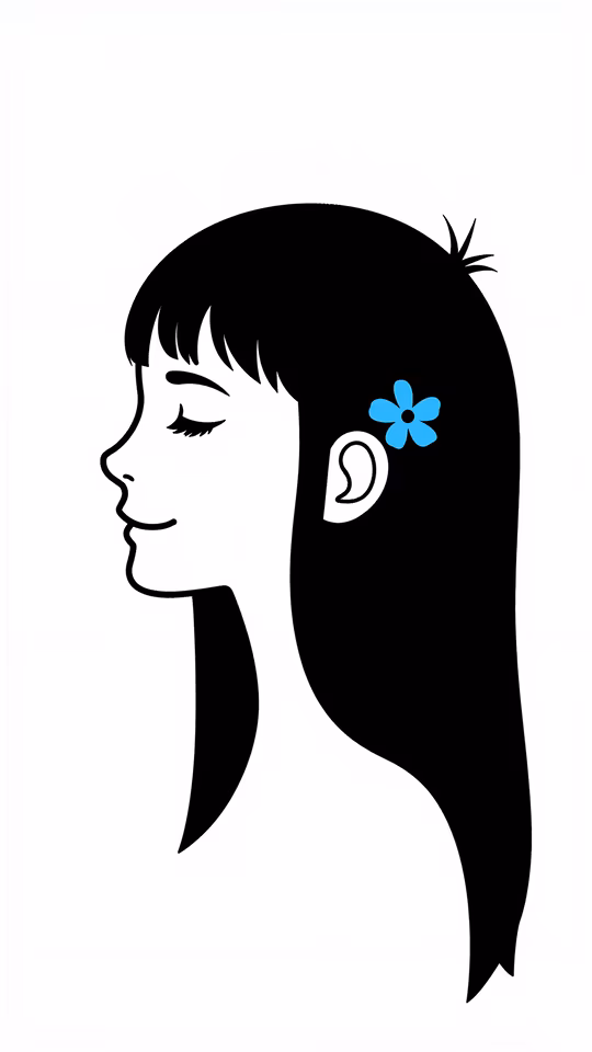 Silhouette Profile with Flower