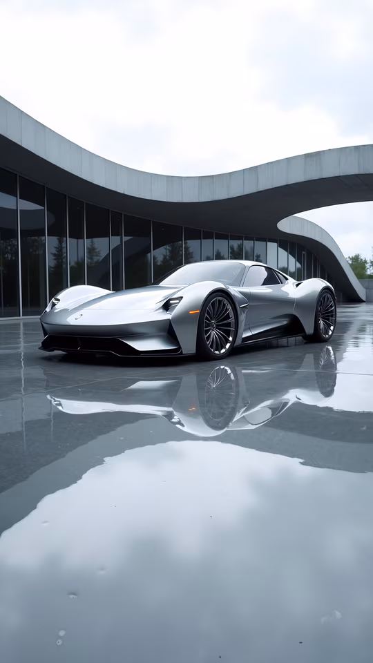 Silver Sports Car Illustration