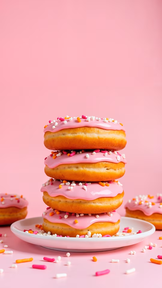 Stacked Donuts with Pink Icing