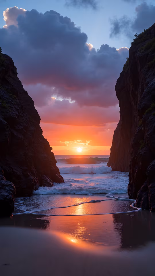 Sunset Between Cliffs