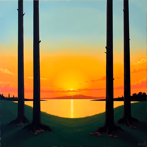 Sunset Through Trees