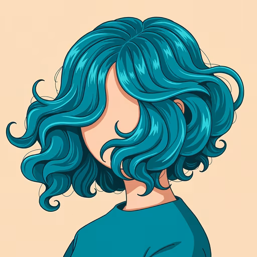 Teal Hair Illustration