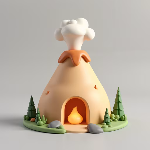 Volcano Hut Illustration