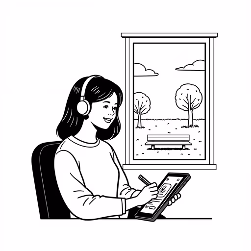 Woman Drawing Digital Art