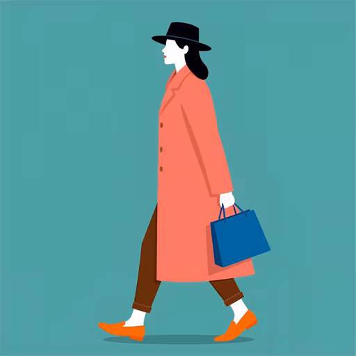 Woman Walking with Shopping Bag