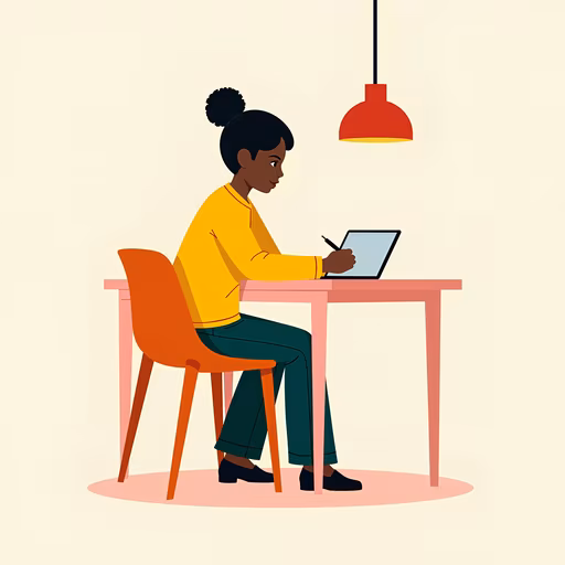 Woman Working Illustration