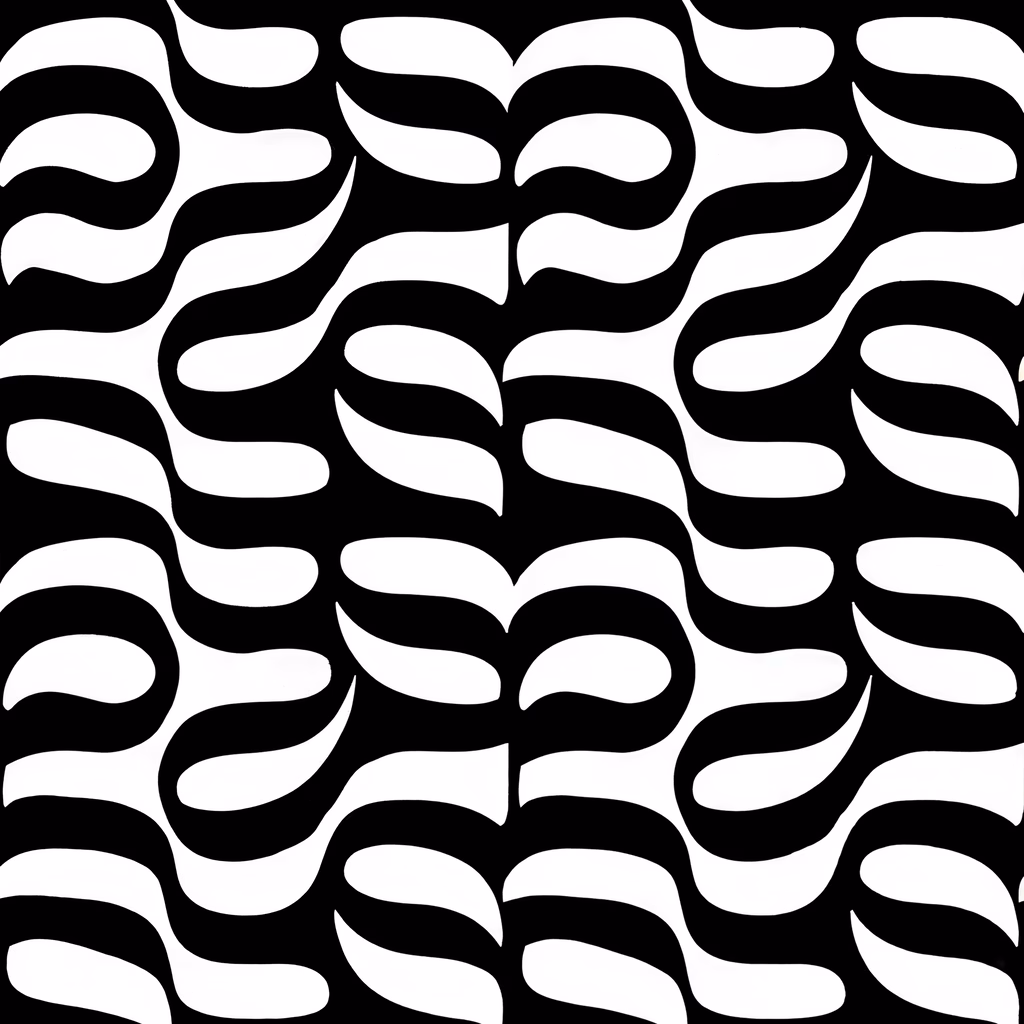 Stark black and white abstract waves creating a dynamic and rhythmic pattern.