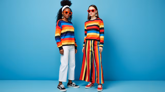 Bright Stripes Fashion Illustration