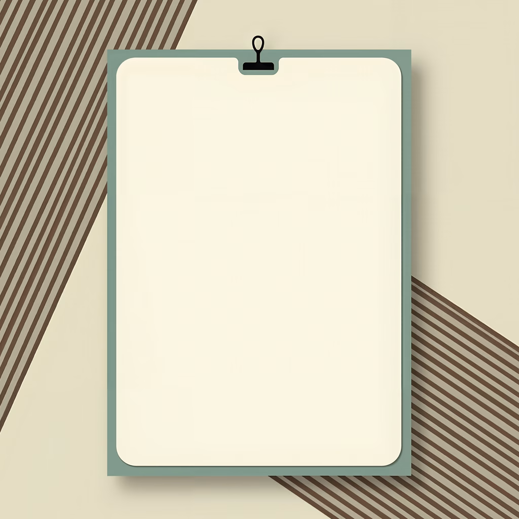 Minimalist clipboard with blank sheet, ready for notes.