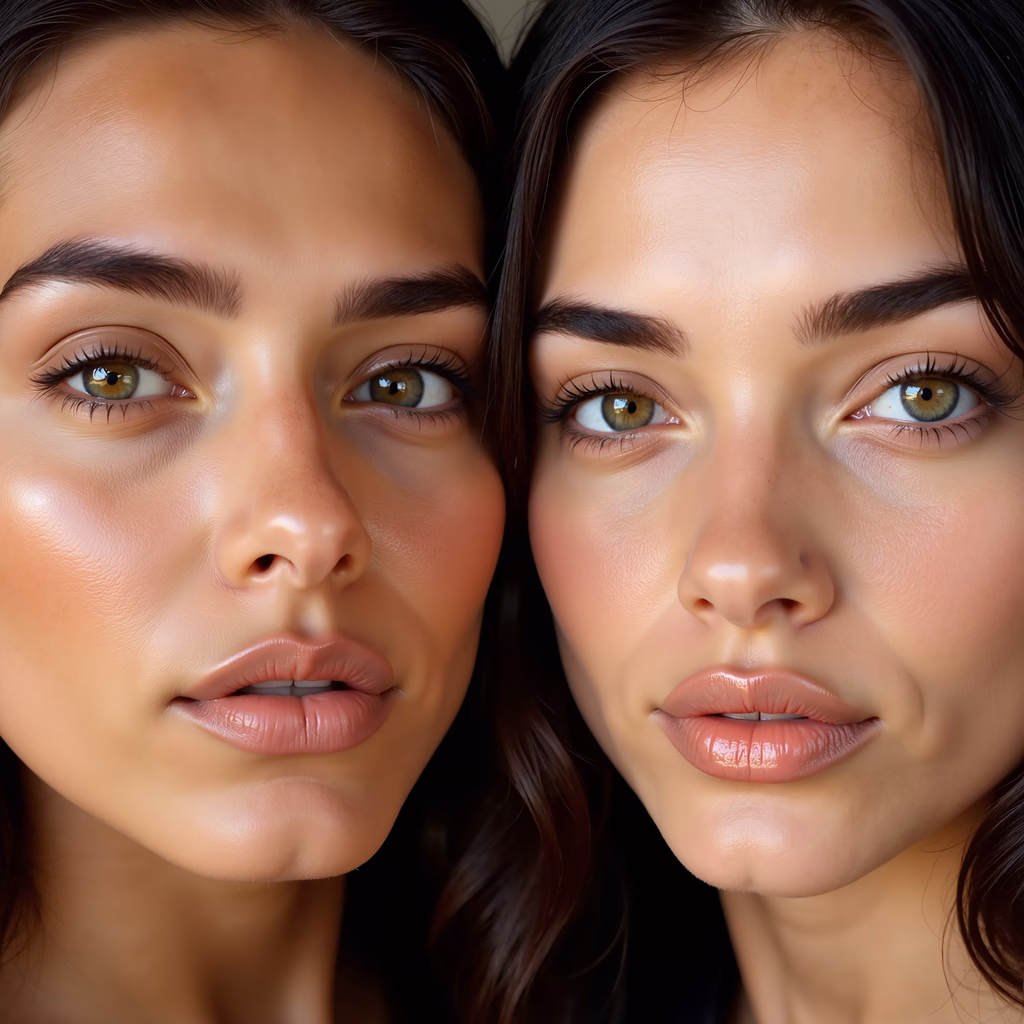 Close-up portraits showcasing natural beauty and serene expressions.