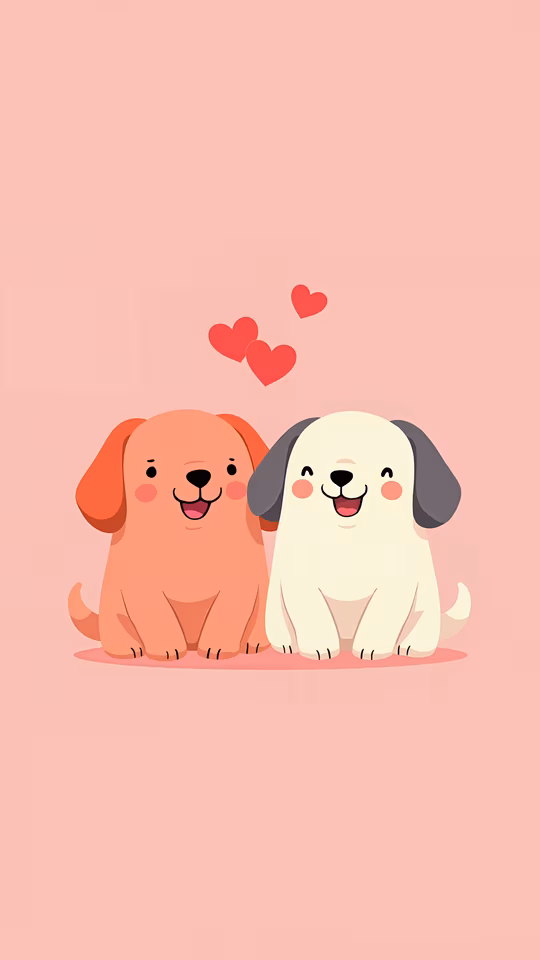 Cute Puppies Illustration