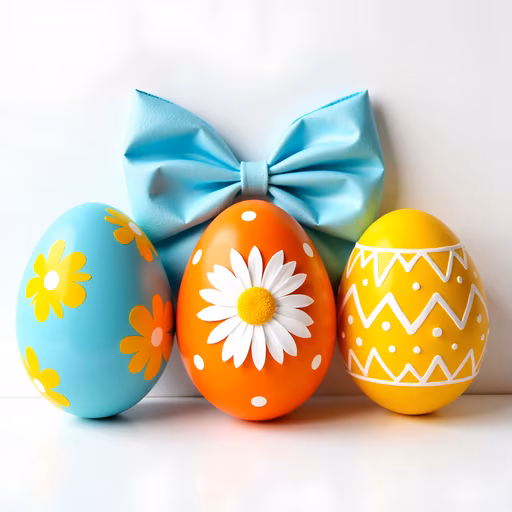 Easter Eggs with Floral Patterns
