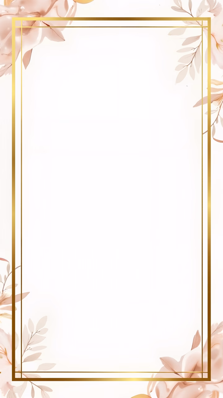 Elegant floral frame with pastel colors and intricate details.