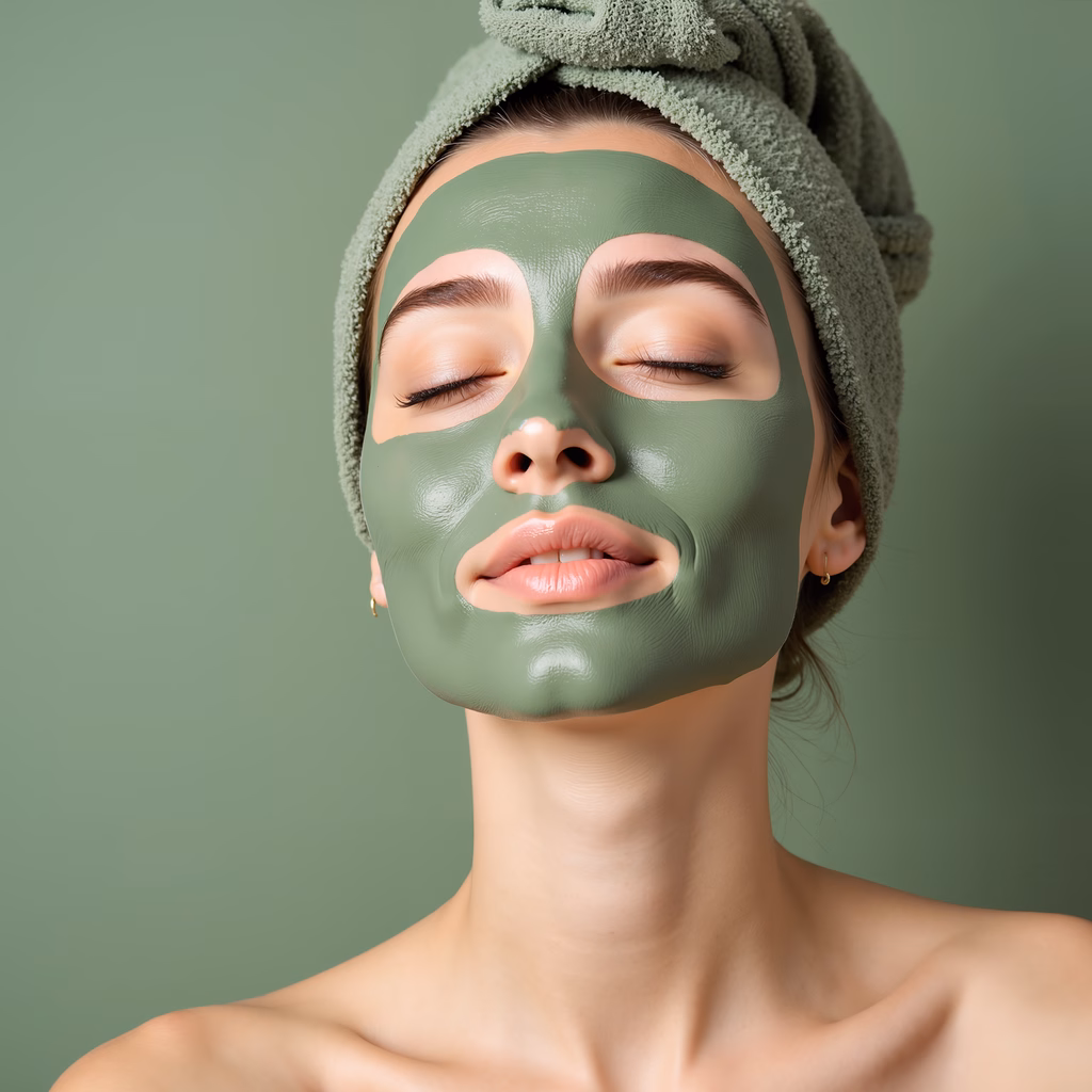 Relaxing facial mask treatment session.