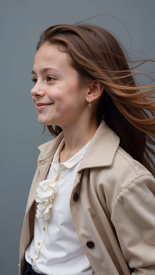 Girl with Smiling Expression