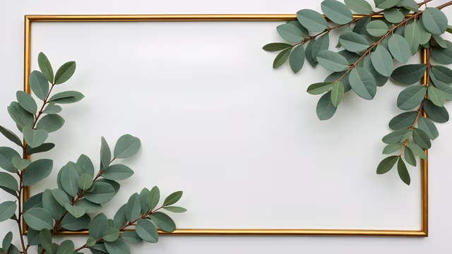 Gold Frame with Green Leaves
