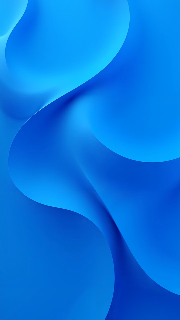 Abstract blue waves in a serene gradient illustration.