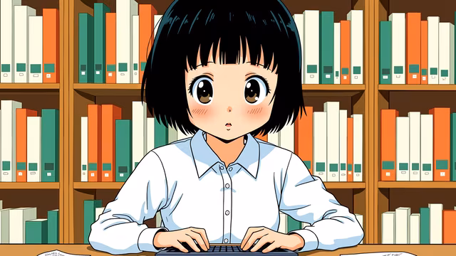 Library Girl Illustration