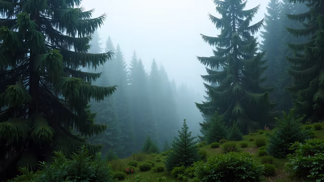 Misty Forest Illustration