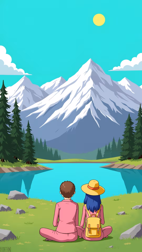Mountain Serenity Illustration