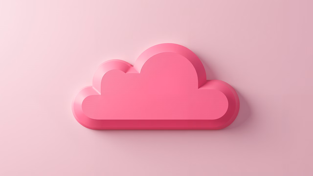 Soft pink cloud on a matching background, minimalistic design, calming effect