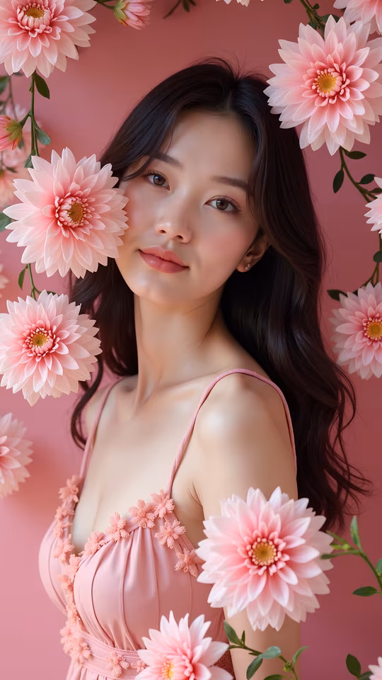 Pink Floral Portrait