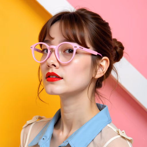 Pink Glasses Fashion Illustration