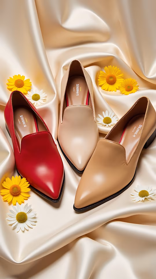 Shoes on Silk with Flowers