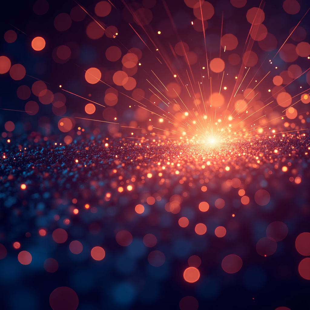 A radiant burst of light in a colorful abstract illustration.