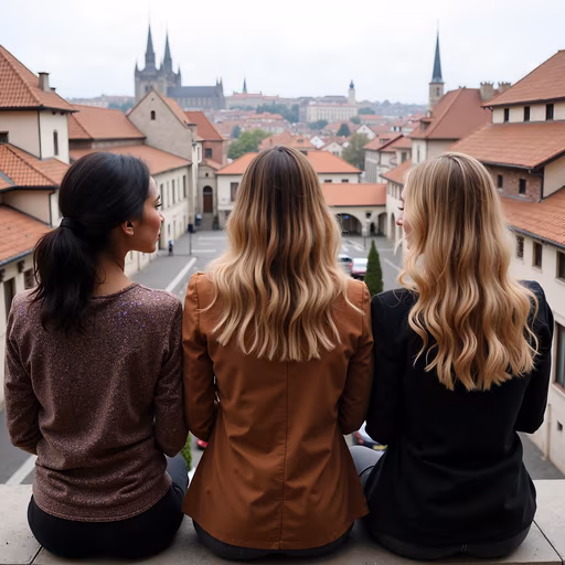 Three Friends Overlooking Prague