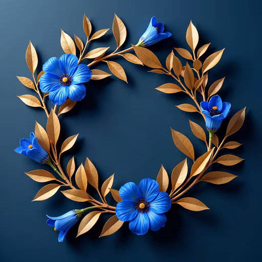 Blue Floral Wreath