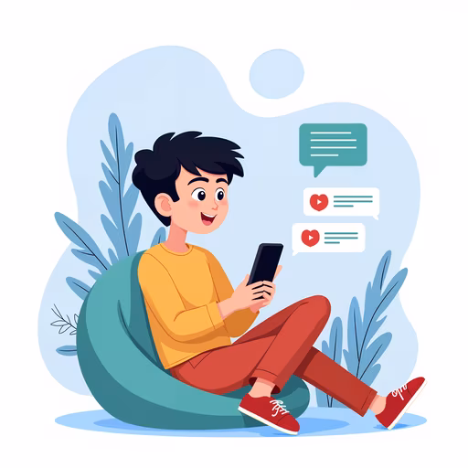 Boy Using Phone