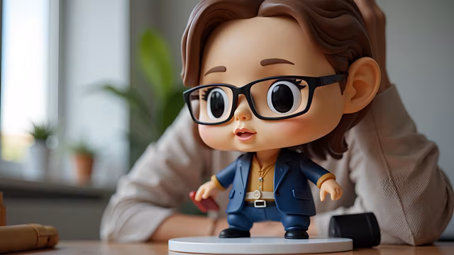 Cartoon Character in Office