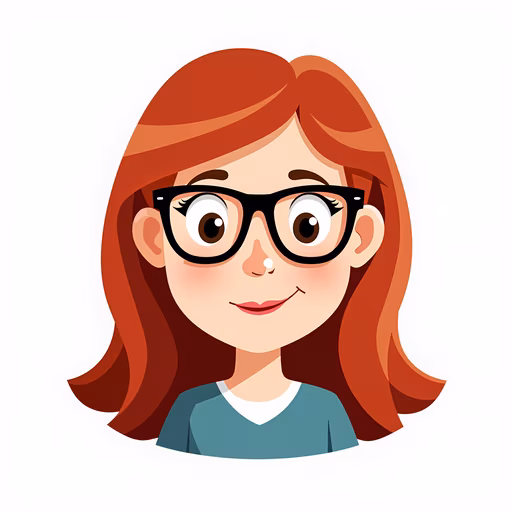 Cartoon Girl with Glasses