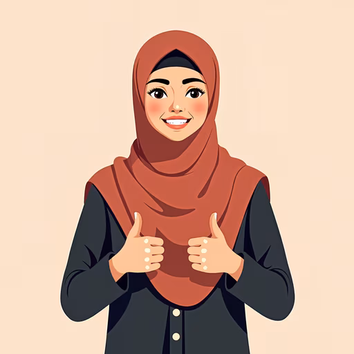 Cartoon Woman Giving Thumbs Up