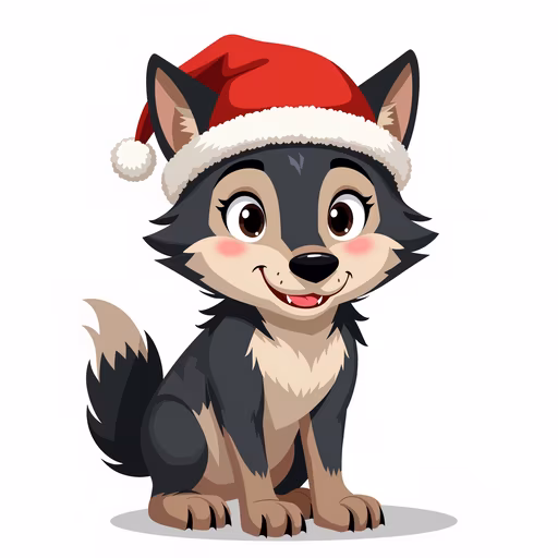Christmas Wolf Illustration