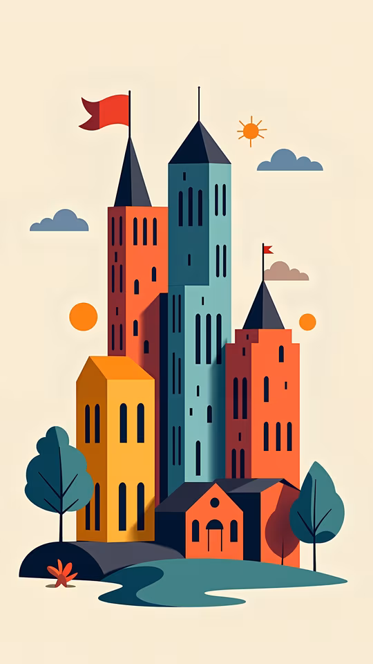 Colorful Cityscape Illustration